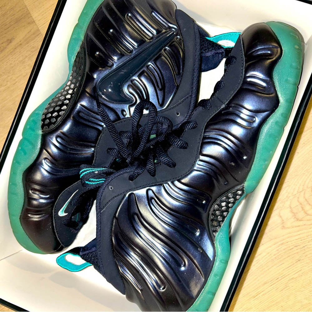 Nike Air Foamposite Pro Black and Teal Sneakers